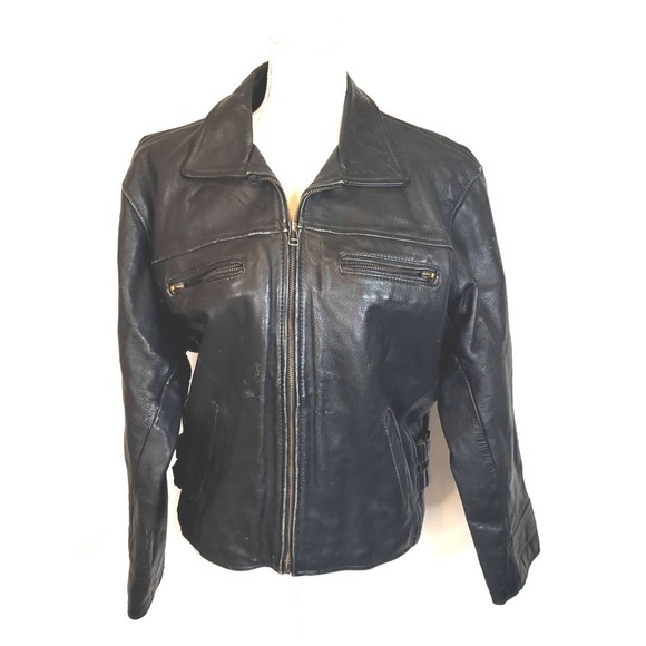 Vintage Vainas Men's Leather Motorcycle Jacket size Sm